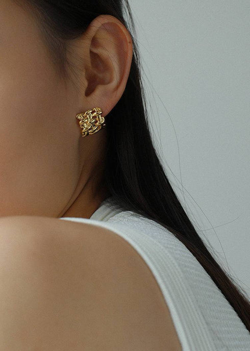 Braided striped earrings - Zafari Studio Jewelry